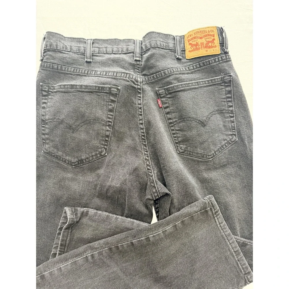 Levi's 550 Jeans Mens 38x30 Gray Charcoal Wash Relaxed Fit Tapered Denim Pants